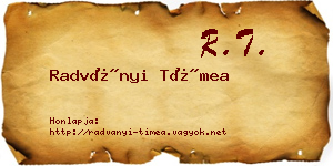 Radványi Tímea névjegykártya